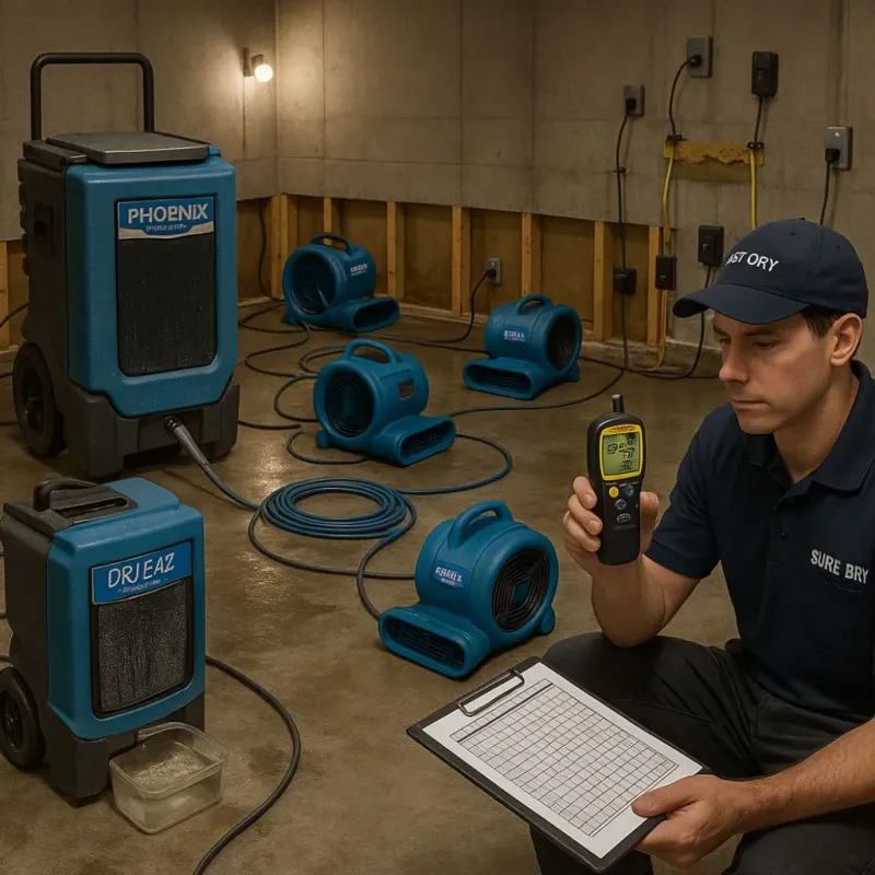 Structural Drying and Dehumidification process in Alfred, ME